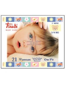 TRUDI BABY CARE PANNOLINI DRY FIT MINI 3/6 KG 21 PEZZI