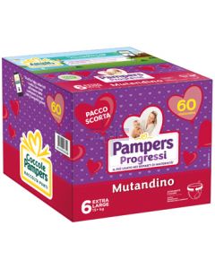 PAMPERS PROGRESSI MUTANDE QUADRI XL 60 PEZZI