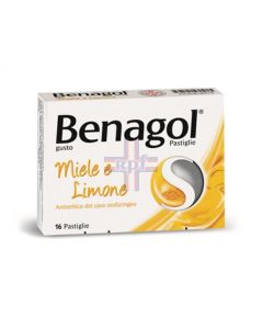 BENAGOL*16 pastiglie miele limone 0.6 mg + 1.2 mg