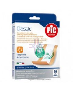 CEROTTO PIC CLASSIC STRISCIA 10X8 CM ANTIBATTERICO 10 PEZZI