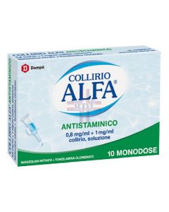 COLLIRIO ALFA ANTISTAMINICO*10 monod collirio 0.8 mg/ ml + 1mg/ml 0.3 ml