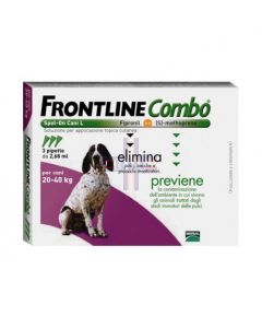 FRONTLINE COMBO SPOT-ON CANI G*soluz 3 pipette 2.68 ml 268 mg + 241.2 mg cani da 20 a 40 Kg