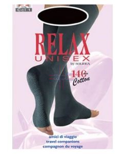 RELAX UNISEX 140 GAMBALETTO COTTON PUNTA APERTA NERO 4 XL