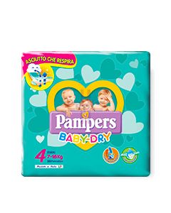 PANNOLINI PER BAMBINI PAMPERS BABY DRY DOWNCOUNT NO FLASH MAXI 19 PEZZI