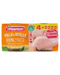PLASMON OMOGENEIZZATO POLLO VITELLO 4 PEZZI 80 G